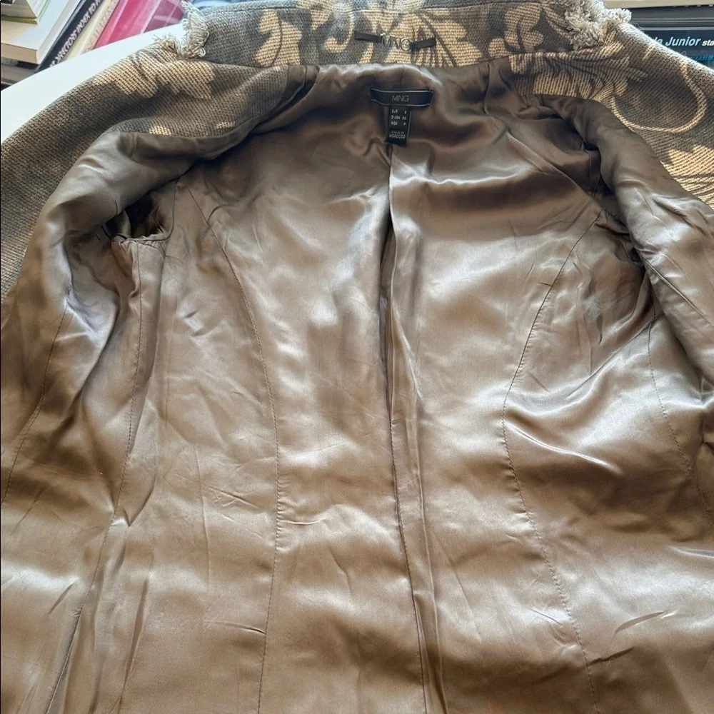 Mango (MNG) floral damask tapestry jacquard boho trench coat XS - Picture 10 of 13